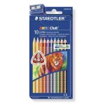 Crayons de couleur staedtler - gros module - forme triangulaire - 10 crayons de couleur + taille - crayon ...