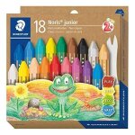Crayons de cire - staedtler - noris junior - lot de 18 - pais - hexagonal - 3 ans et plus