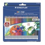 Crayons de couleur - staedtler - 24 crayons - mine effa�able - embout gomme