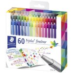 Stylo feutre fin - staedtler - 334 c60 - 60 pc(s) - pointe fine en m�tal - dry safe