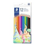 Crayon de couleur - staedtler - 12 couleurs assorties - sans bois - forme hexagonale - facile  affter ...