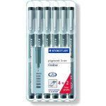 Feutres pointe calibr�e - staedtler - �tui 6 - encre pigment�e - r�sistant � leau