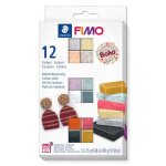 Pte polymre - staedtler - fimo effect - pack boho - 12 demi - blocs - 25 g chacun