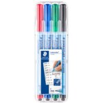 Marqueur correctable - staedtler - 305f lumocolor - tui de 4 - couleur noir - effa�able