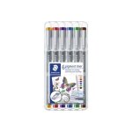 Staedtler pigment liner 308 feutre fin couleurs assorties encre pigment�e 0. 3 mm fin pack de 6