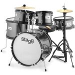 Stagg batterie junior - 5 pices - 16 - noir - avec accessoires