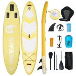 Stand up paddle gonflable planche gonflable avec siege - puluomis - jaune - 320x76x16cm - charge max ... Stand up paddle gonflable planche gonflable avec siege - puluomis - jaune - 320x76x16cm - charge max ...