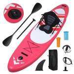 Stand up paddle gonflable planche gonflable avec siege - puluomis - rouge - 320x76x16cm - charge max ...