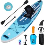 Puluomis stand up paddle gonflable planche gonflable avec siege - bleu - 322x76x165cm - jusqu� 150 kg ...