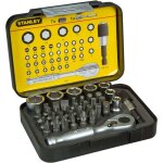 Coffret dembouts de vissage 1 / 4 25mm + cl  cliquet - stanley - gamme pro - jeu de 39 pcs