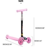 Staro trottinette 3 roues lumire led rose motif dessin enfant 45678910 ans hauteur rglable solide lgre ...