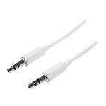 C�ble audio st�r�o mini - jack 3. 5mm slim - startech - 1 m - blanc