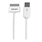 Startech. com c�ble connecteur apple dock 30 broches vers usb de 1 m pour ipad iphone ipod - blanc 90 ...