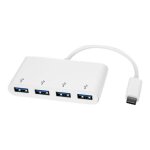 Hub usb - c startech - 4 ports usb 3. 0 - usb - c vers 4x usb - a - aliment� par bus - blanc