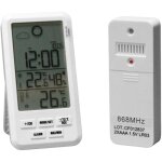 Station m�t�o - stil - petit format - temp int / ext & hygrom�trie - barom�tre & 5 pictogrammes - horloge ...
