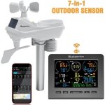 Station m�t�o wifi sans fil pr�visions m�t�o solaire 7 en 1 avec capteur ext�rieur pluviom�tre direction ...
