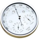 Station météorologique - thermomètre - baromètre - hygromètre - acier inoxydable - Ø14 cm Station météorologique - thermomètre - baromètre - hygromètre - acier inoxydable - Ø14 cm