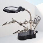 Station de soudage loupe - salutuya - avec clips - lentille acrylique 4x - led