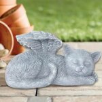 Statue - statuette d�corative - moohop - m�morial chat ange - r�sine - 12x5x6 cm - jardin