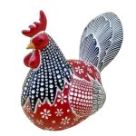 Signes grimalt - origin home decor figurine coq poule rouge - 14x18x10cm