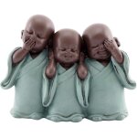 Statuette 3 bouddhas en polyrsine enfants yeux ferms