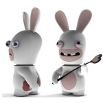Statuettes bobble head punishes well - ubisoft - lapins cr�tins - 18 cm - blanc