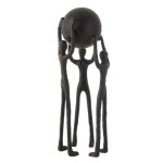 Statuette dco 3 personnages avec balle 48cm noir