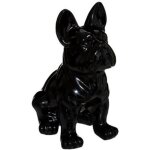 Chien buldog eden h. 22cm cramique noir - atmosphera createur dinterieur