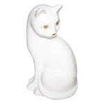 Statuette chat mya en cramique blanc h26cm - atmosphera createur dinterieur