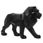 Statuette dco lion origami 33cm noir