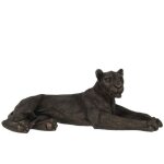 Statuette dco lionne couche 81cm bronze
