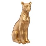 Statuette dco - atmosphera - panthre - 23 cm - polyrsine - couleur or
