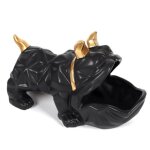Vide poche - home deco factory - sculpture bulldog - c�ramique - noir