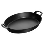 Staub - plat ovale empilable 37 cm fonte noir