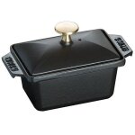Terrine en fonte - staub - rectangulaire 15x11cm - noir - conservation des ar�mes - tous feux compatibles ...