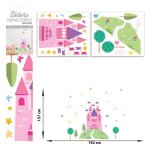 Stc - stickers enfant grand format chateau de princesse d�coration chambre