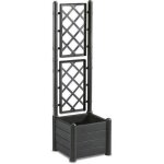 Stefanplast bac à fleur carré italia avec treillis - 30l - plastique - 43x43x142h cm - anthracite Stefanplast bac à fleur carré italia avec treillis - 30l - plastique - 43x43x142h cm - anthracite