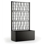 Stefanplast bac � fleur / jardini�re ethica rectangulaire 80 cm avec treillis - 80x36xh 140 cm - graphite ...