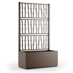Stefanplast bac � fleur / jardini�re ethica rectangulaire 80 cm avec treillis - 80x36xh 140 cm - taupe ...