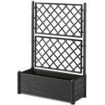 Stefanplast bac � fleur / jardini�re avec treillis - italia flower box - finition effet bois - 100x43xh142 ...