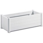 Stefanplast bac à fleurs rectangulaire - italia - finition effet bois - 100x43xh35cm - 80l - blanc Stefanplast bac à fleurs rectangulaire - italia - finition effet bois - 100x43xh35cm - 80l - blanc