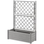 Stefanplast bac � fleur / sjardini�re italia rectangulaire avec treillis - 100x43xh. 142cm - stone gris ...