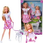 Steffi love poup�e dalmatien + evi love - 2 poup�es 29 et 12 cm - 2 figurines dalmatien - trotinette ...