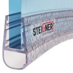 Steigner 60 cm joint dtanchit arrondi en pvc pour paroi en verre de douche ou baignoire vitre 6 / ...