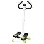Stepper avec guidon - homcom - fitness appartement �cran lcd r�sistance r�glable hanches jambes - acier ...