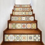Stickers adh�sifs escalier - autocollant carreaux de ciment - mosa�que carrelage escalier - 100 * 18cm ...