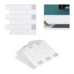 Relaxdays sticker carrelage set 10 panneau adhsif mural 3d salle de bain 305 x 305 cm mtro parisien ...