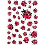 Stickers herma d�cor coccinelles rouges ? 3 planches d�tiquettes en papier