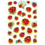 Sticker - herma - coccinelles et fleur - 3 planches - 28 �tiquettes - papier