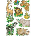 Sticker d�cor - herma - animaux de la jungle - 3 planches - �tiquettes en papier - multicolore